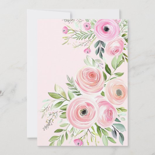 Butterfly Kisses Roze Baby shower Kaart (Achterkant)