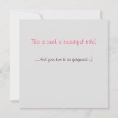 Butterfly Kisses - Roze Wenskaart / Uitnodiging (Achterkant)