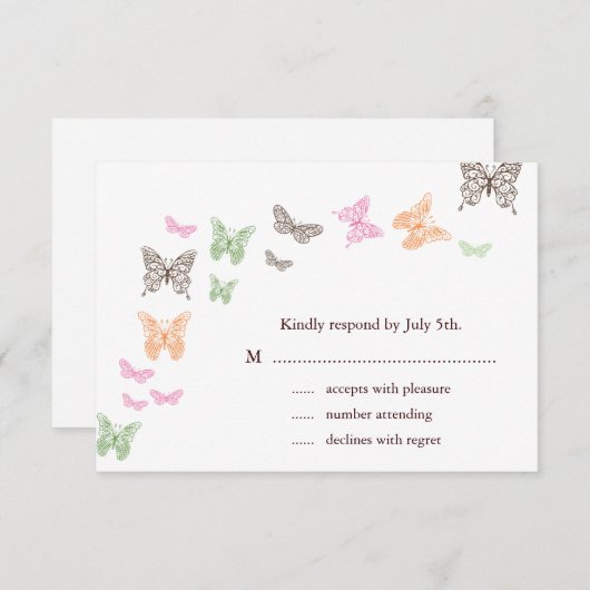Butterfly Kisses RSVP (Voorkant / Achterkant)