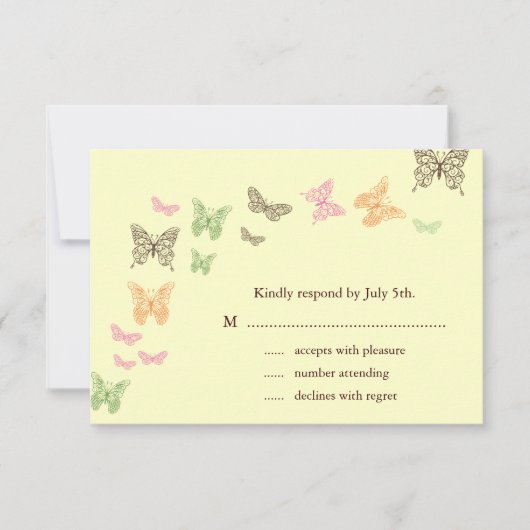 Butterfly Kisses RSVP geel (Voorkant)