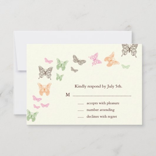 Butterfly Kisses RSVP ivoor (Voorkant)