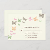 Butterfly Kisses RSVP ivoor (Voorkant / Achterkant)