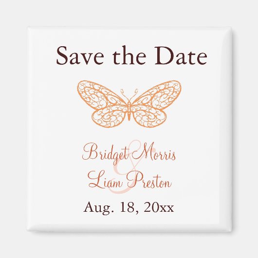 Butterfly Kisses Save the Date Magnet (Voorkant)