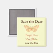 Butterfly Kisses Save the Date Magnet yellow (Voorkant / Achterkant)