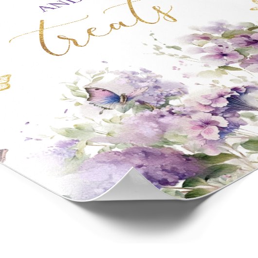 Butterfly kisses snoepjes trakteert bloemen Baby s Poster (Hoek)