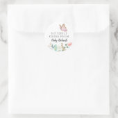 Butterfly Kisses Sweet Baby shower Favor Ronde Sticker (Tas)
