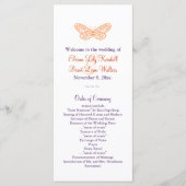 Butterfly Kisses Trouwprogramma (sinaasappel & paa Programmakaart (Voorkant)