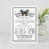 Butterfly Kisses verjaardagsfeestje uitnodiging (Staand voorkant)