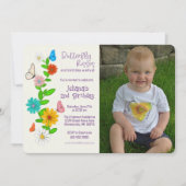 Butterfly Kisses & verjaardagswensen Foto van de v Kaart (Voorkant)