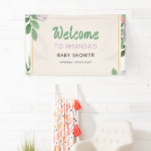 Butterfly Kisses Violet Flowers Baby shower Spandoek (Insitu)