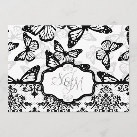 Butterfly Kisses Wedding Invitation Card_DrMullins Kaart (Voorkant)