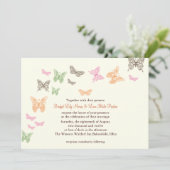 Butterfly Kisses Wedding Invitation iory Kaart (Staand voorkant)