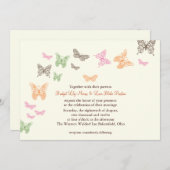 Butterfly Kisses Wedding Invitation iory Kaart (Voorkant / Achterkant)