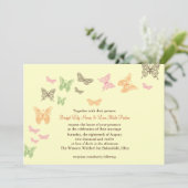 Butterfly Kisses Wedding Invite yellow Kaart (Staand voorkant)