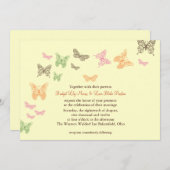 Butterfly Kisses Wedding Invite yellow Kaart (Voorkant / Achterkant)