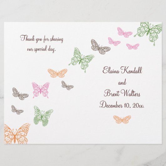 Butterfly Kisses Wedding Programme (Voorkant)