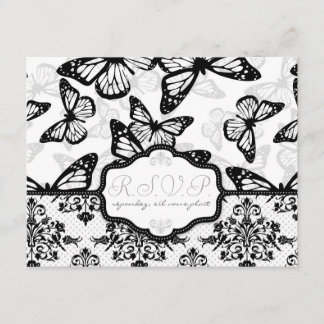 Butterfly Kisses Wedding RSVP Card_DrMullins Kaartje