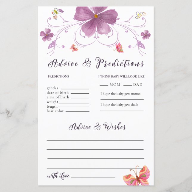 Butterfly Kisses Wensen Advies & Voorspelling Kaar (Voorkant)