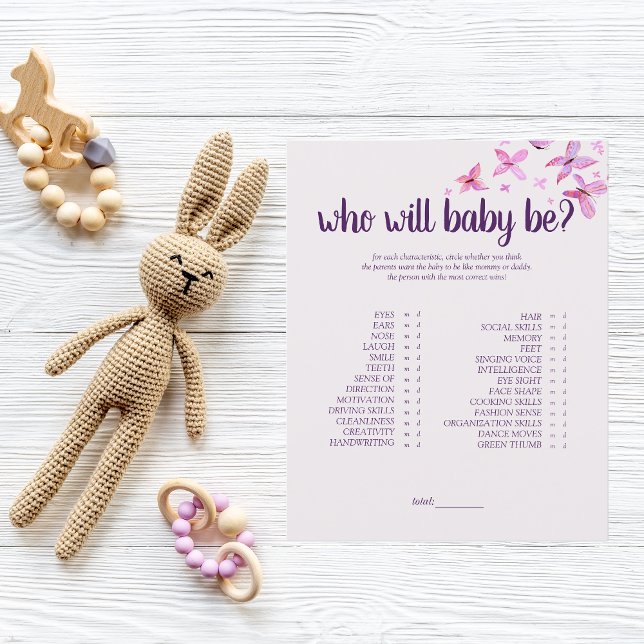 Butterfly Kisses | Wie wordt de Baby game | Roze (Creator heeft geüpload)