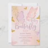 Butterfly Kisses Wishes gender neutral baby shower Kaart (Voorkant)