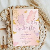 Butterfly Kisses Wishes gender neutral baby shower Kaart