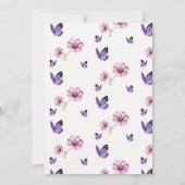 Butterfly Kisses Wishes Mauve Baby Girl Shower Kaart (Achterkant)