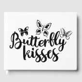 Butterfly Kisses Zwart Wit Trouwvlinders Gastenboek (Voorkant)
