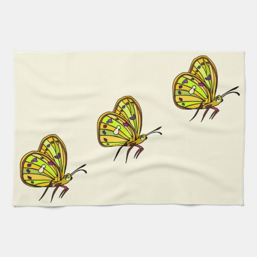 Butterfly Kitchen Towel - Aangepaste kleuren Theedoek (Horizontaal)