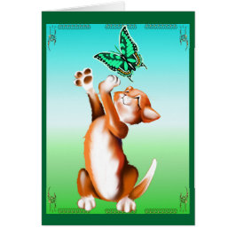 Butterfly Kitten-kaart