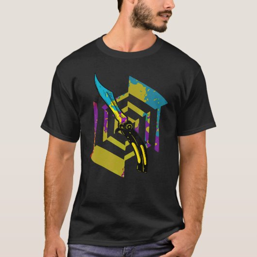 Butterfly Knife Balisong Quote 21 T-shirt (Voorkant)