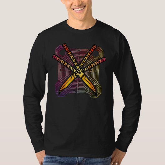 Butterfly Knife Balisong Quote 22 T-shirt (Voorkant)