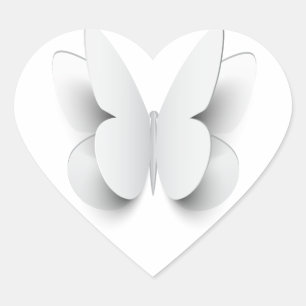 Butterfly - knippen van papier effect hart sticker