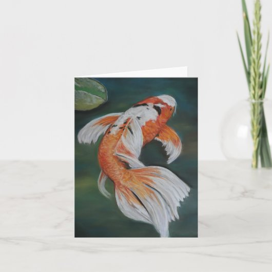 Butterfly Koi Fish Art Notecard Kaart (Voorkant)