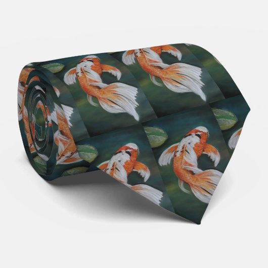 Butterfly Koi Fish Art Stropdas (Opgerold)