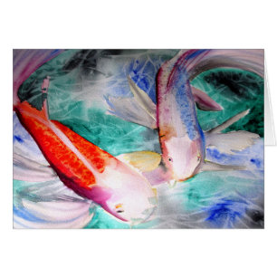 Butterfly Koi waterverf Japanse viskunst