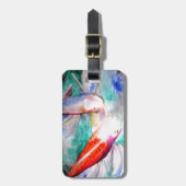 Butterfly Koi waterverf Japanse viskunst Bagagelabel (Voorkant verticaal)