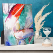 Butterfly Koi waterverf Japanse viskunst Fotoplaat (Zijkant)