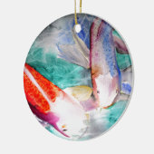 Butterfly Koi waterverf Japanse viskunst Keramisch Ornament (Links)