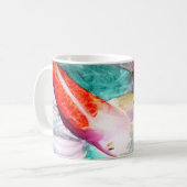 Butterfly Koi waterverf Japanse viskunst Koffiemok (Voorkant links)