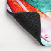 Butterfly Koi waterverf Japanse viskunst Muismat (Hoek)