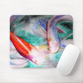 Butterfly Koi waterverf Japanse viskunst Muismat (Met muis)