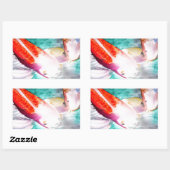 Butterfly Koi waterverf Japanse viskunst Rechthoekige Sticker (Vel)