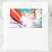 Butterfly Koi waterverf Japanse viskunst Rechthoekige Sticker (Tas)