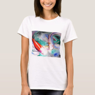 Butterfly Koi waterverf Japanse viskunst T-shirt