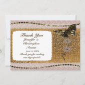 Butterfly, kralen, kant en schoot bedankkaart (Voorkant)