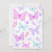 Butterfly kussen eerste verjaardag uitnodiging (Achterkant)