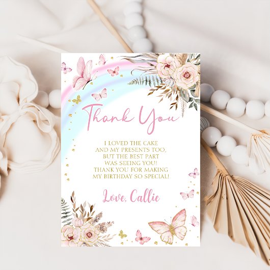 Butterfly kussen Meisje Verjaardag Dank u kaart