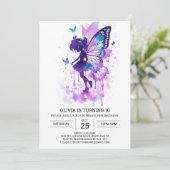 Butterfly kussen sprookje verjaardag kaart (Staand voorkant)