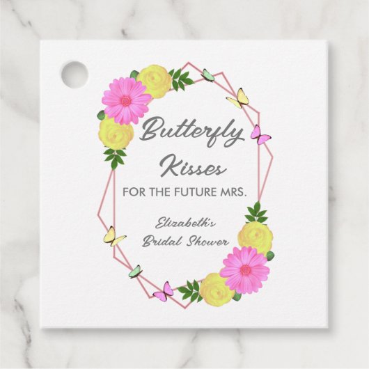 Butterfly kussen voor de toekomst Mrs Vrijgezellen Bedankjes Labels (Voorkant)