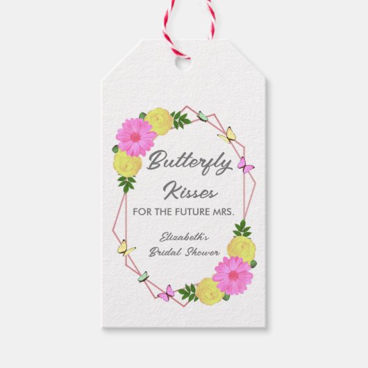 Butterfly kussen voor de toekomst Mrs Vrijgezellen Cadeaulabel (Voorkant)